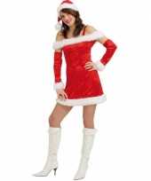 Rood fluwelen kerstjurk voor vrouwen dames